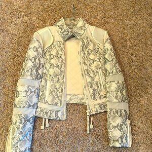 BLANC NOIR SIZE L 100% Leather and Mesh Jacket.  NWOT.